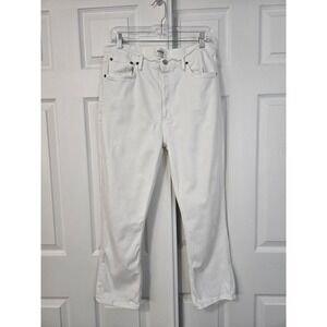 Agolde 1085 riely White High Rise Straight Leg Denim Jeans Size 32 Button Fly